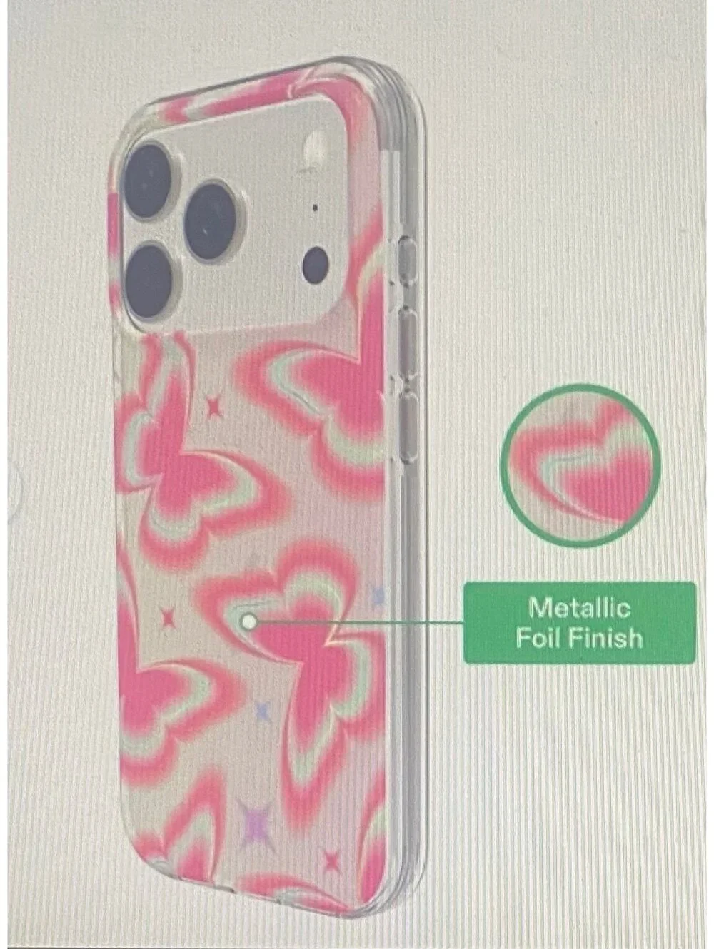 Onn Case for iPhone 17 Pro Max Retro Butterfly